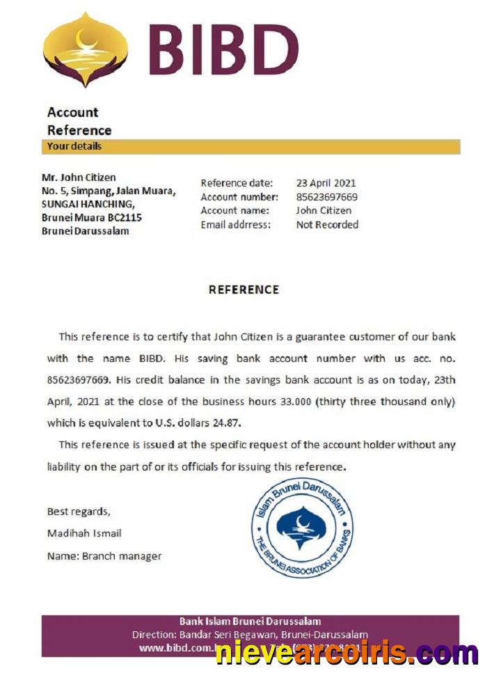 Brunei Islam Darussalam bank reference